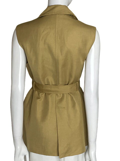 Chaleco Massimo Dutti Safari de Viscosa Marrón - Talla S