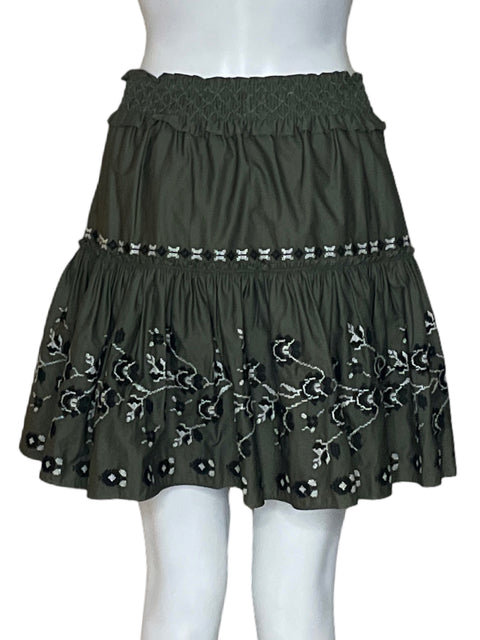 Falda Kate Spade Bordado Verde - Talla XS