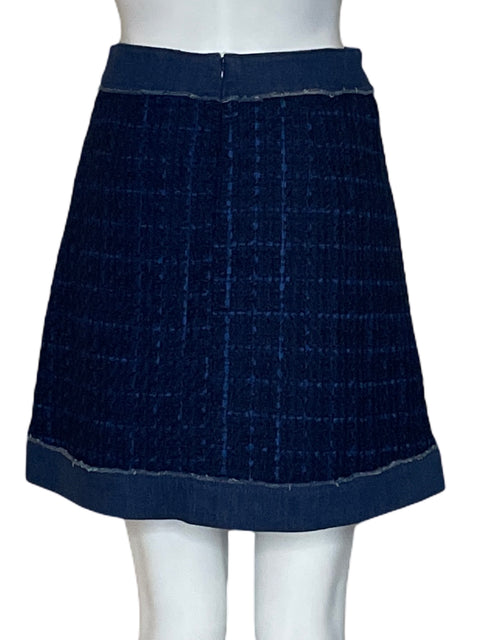 Falda Kate Spade Tweed de Algodón Mini Azul - Talla XS