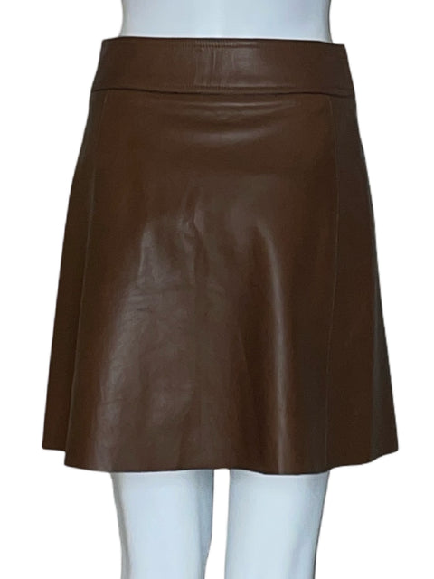 Falda Massimo Dutti Cremallera Marrón - Talla XS