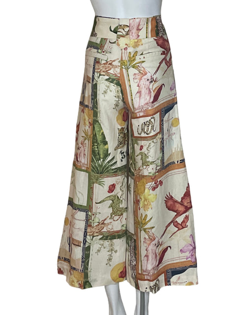 Pantalón Andrés Otalora Estampado Jungla de Lino Beige - Talla 4