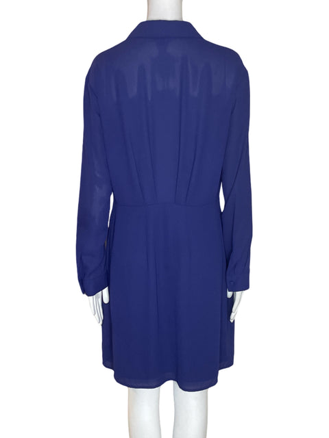 Vestido Bcbg Midi Liso Azul - Talla M