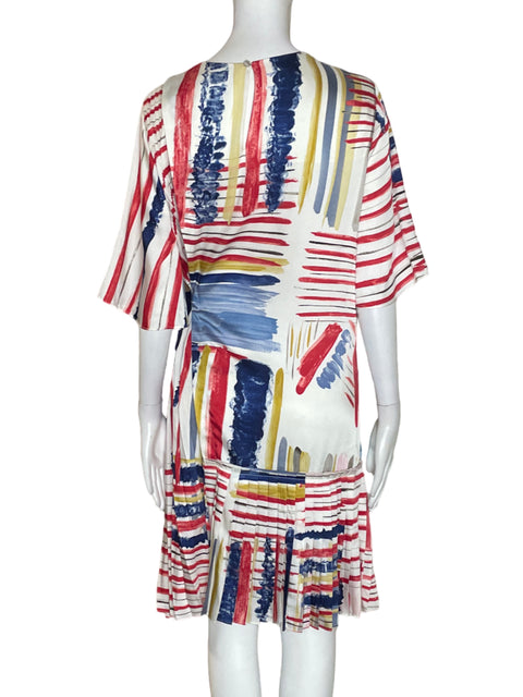Vestido Purificación García Estampado Asimétrico Rojo - Talla 44