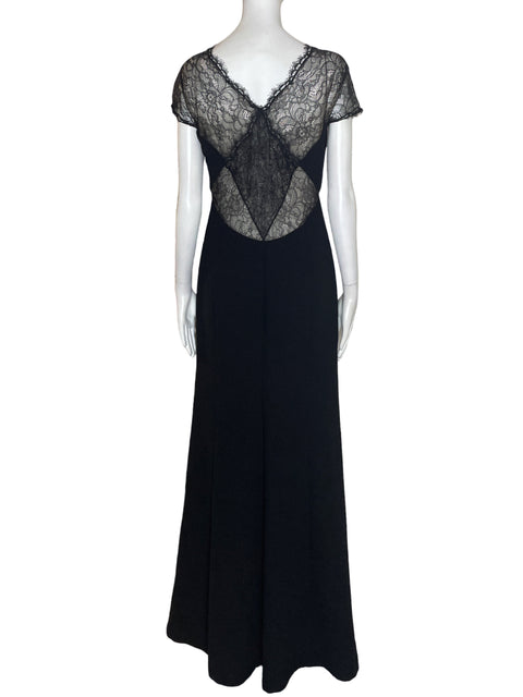 Vestido De Fiesta Bcbg Tejido Liso Negro - Talla 40