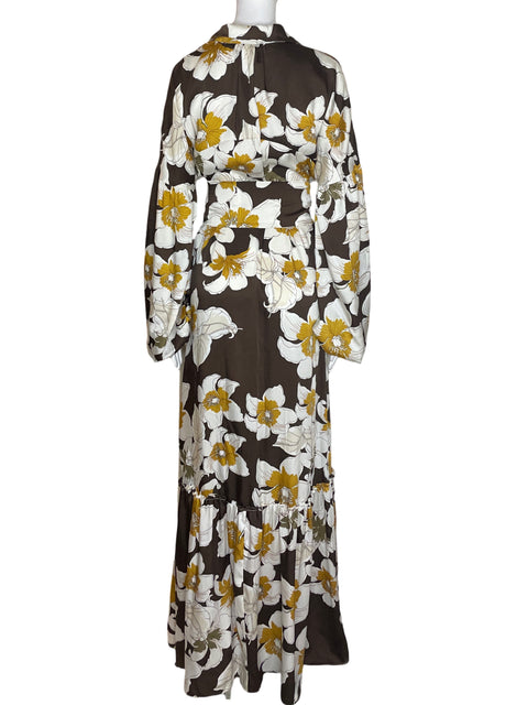Vestido Purificación García Estampado Manga larga Marrón - Talla 40