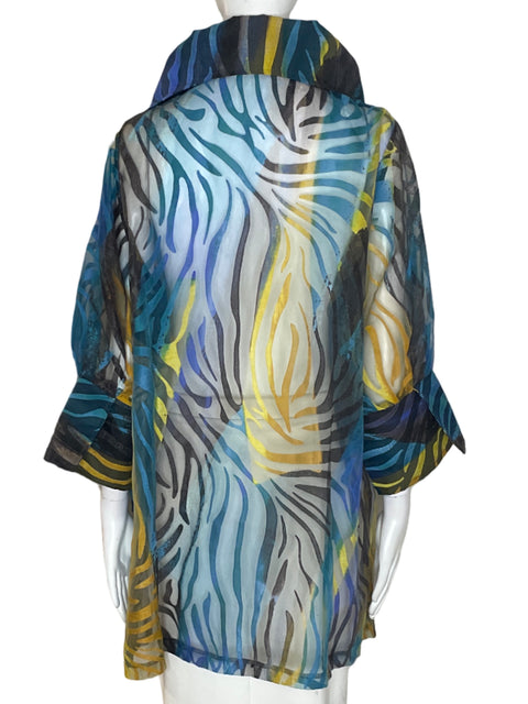 Blusa Saint Gil Estampado Manga larga Azul - Talla XXL