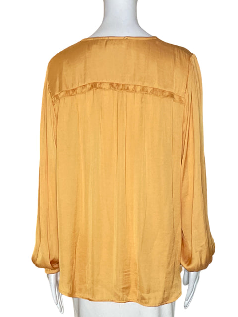 Blusa Tahari Liso Manga larga Amarillo - Talla XL