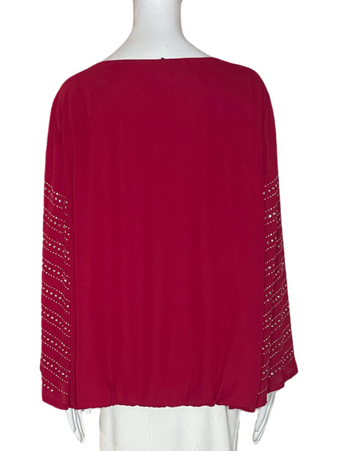Blusa Alfani Liso Pedreria Rojo - Talla XXL