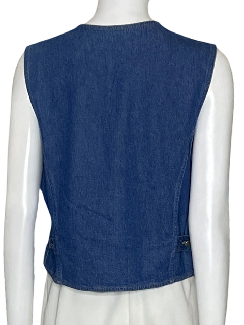 Chaleco Tesoro Tps Bordado de Algodón Azul - Talla M