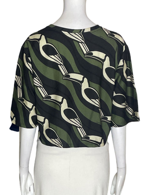 Blusa Farm Estampado Pelicano Negro - Talla S