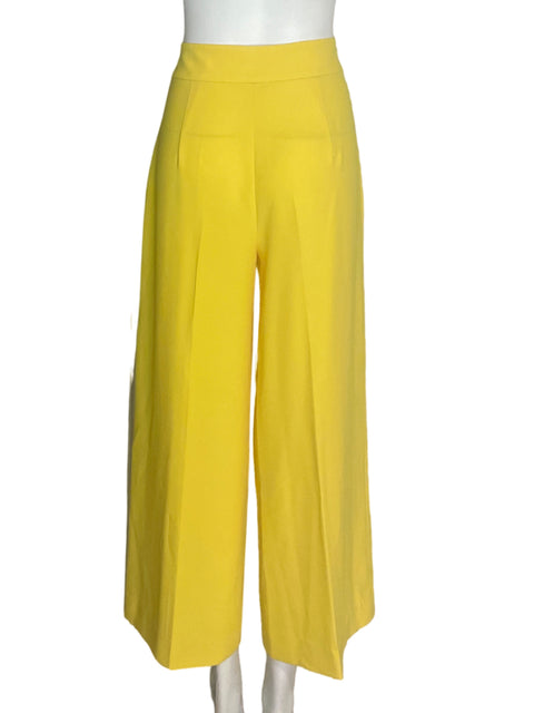 Pantalón Zara Recto Palazo Amarillo - Talla L