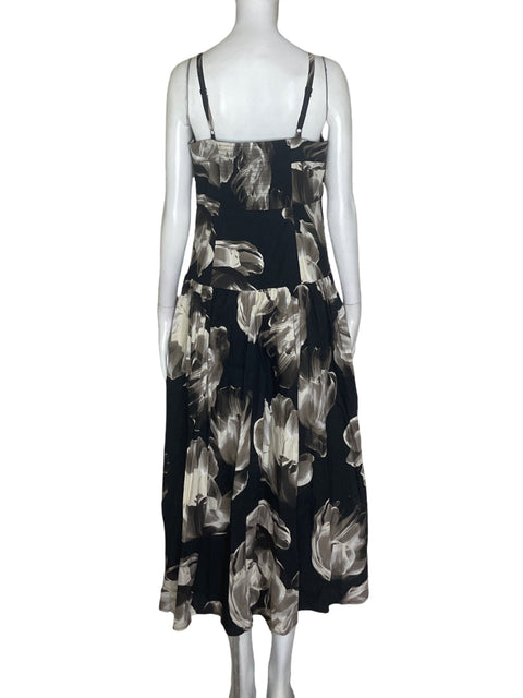 Vestido Simply Vera Estampado Tiras Negro - Talla M