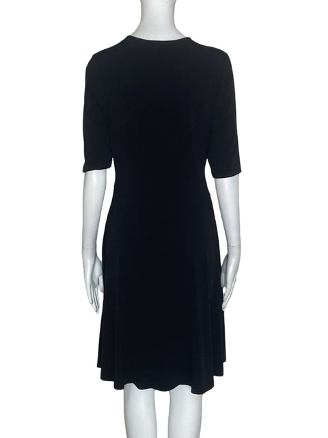 Vestido Anne Klein Cuello v Manga corta Negro - Talla M