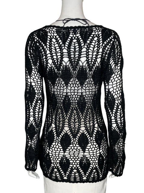 Blusa Collezioni Di Carlo Troquelado Manga larga Negro - Talla M
