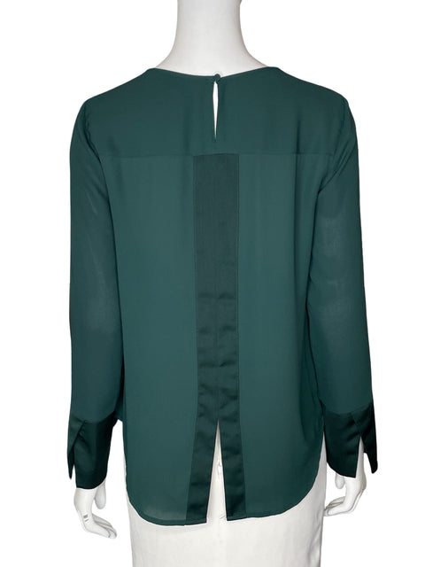 Blusa J.crew 365 Manga larga Plisado Verde - Talla XS