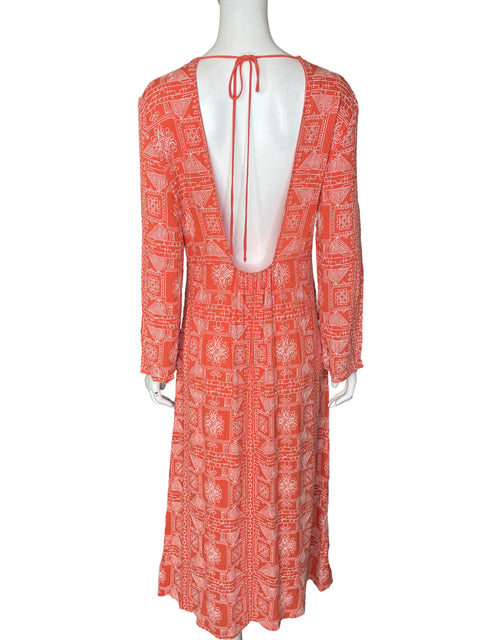 Vestido Zara Manga larga Bordado Naranja - Talla L