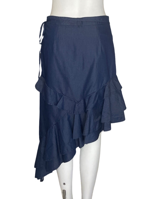 Falda Alfa & Omega de Algodón Rucha Asimétrico Azul - Talla S