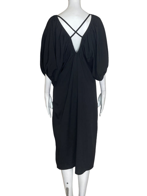 Vestido Vonda Cuello v Midi Negro - Talla S