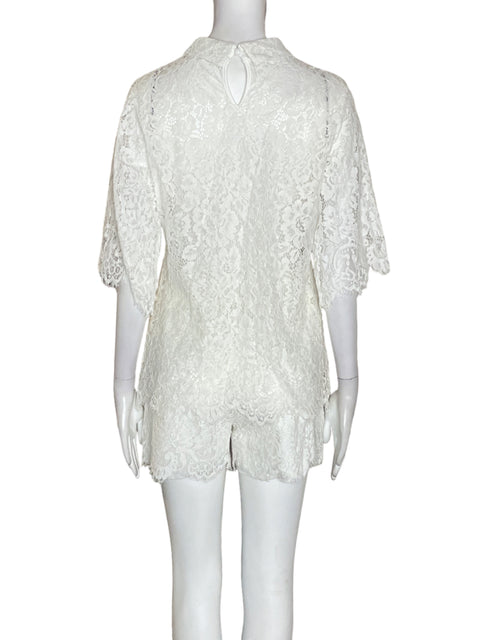 Conjunto Tesoro Tps Short/blusa Tejido Blanco - Talla S