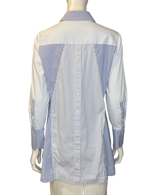 Blusa Chico's de Algodón Manga larga Rayas Azul - Talla 0