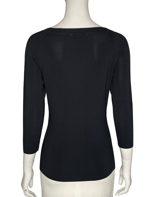 Blusa Attitude Knit Bordado Floral Negro - Talla M