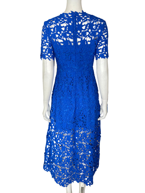 Vestido Endless Rose Cuello v Troquelado Azul - Talla XS