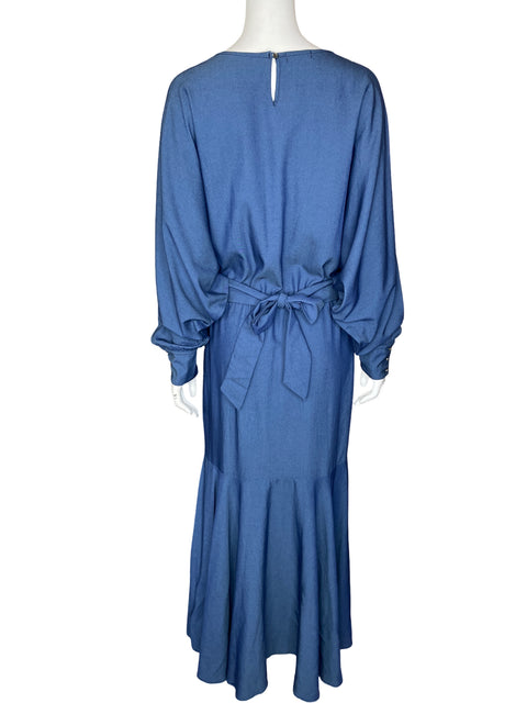 Vestido Soho By Lina Vélez Maxi Manga larga Azul - Talla S