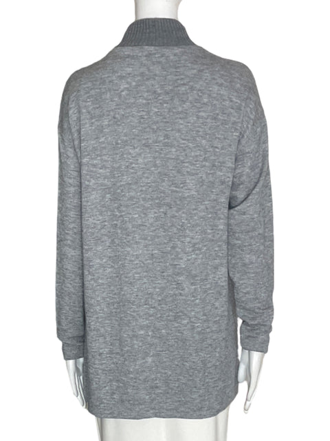 Chaqueta Mng Manga larga Cuello alto Gris - Talla S
