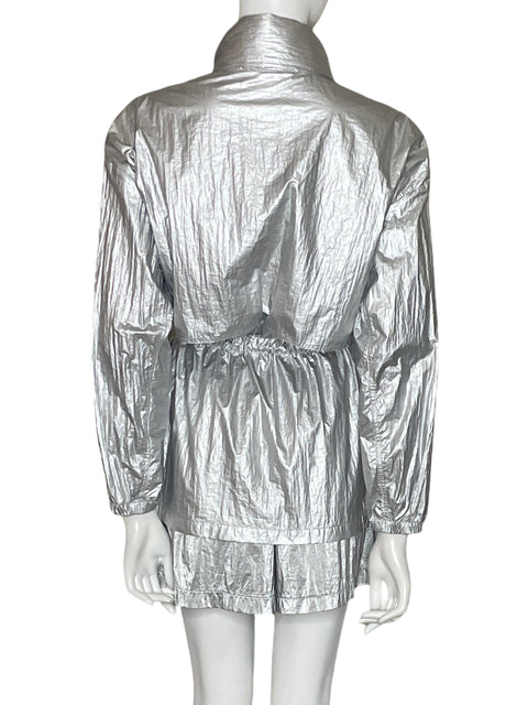 Conjunto Oysho Gorpcore Metalizado Plateado - Talla M