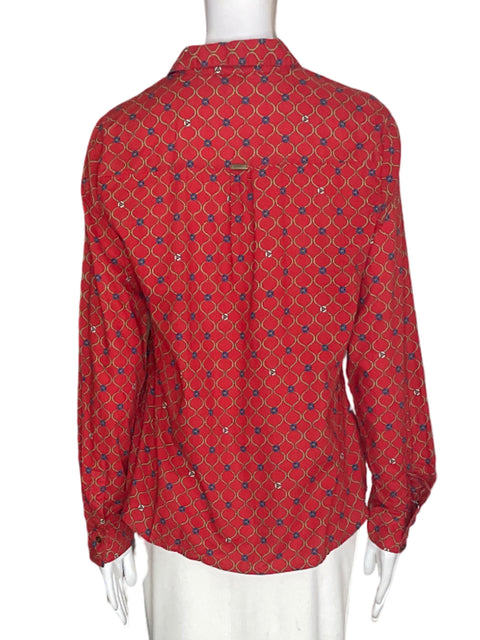 Camisa Esprit Estampado Botones Rojo - Talla S