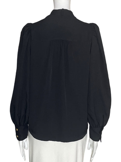 Blusa Express Abullonado Botones Negro - Talla S