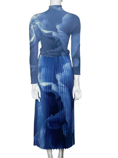 Conjunto Vía Vía Plisado Estampado Azul - Talla S