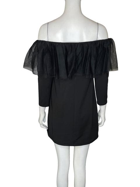 Vestido Via Vai de Algodón Midi Outshoulders Negro - Talla M