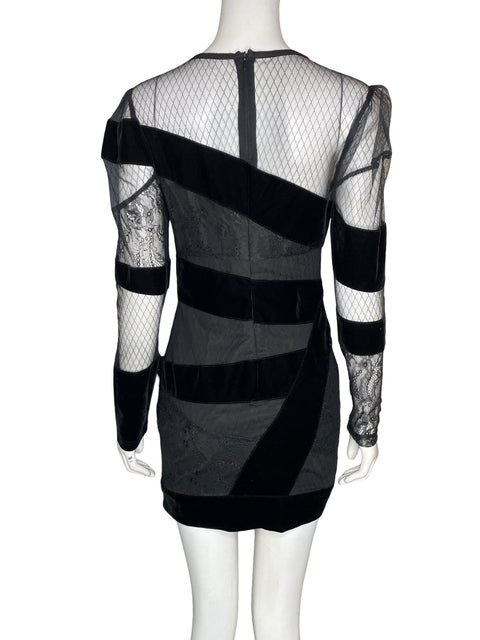 Vestido Asilio Cuello v Tejido Negro - Talla 4