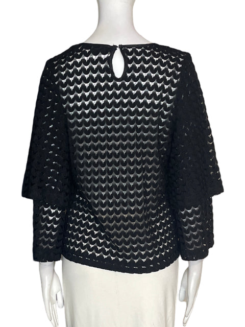 Blusa For Her Troquelado Manga corta Negro - Talla M