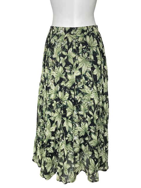 Falda Listicle Midi Plisado Verde - Talla S