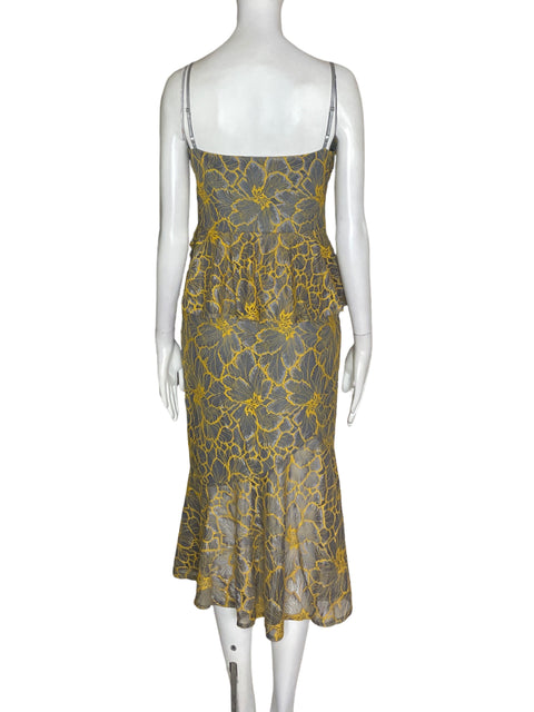 Vestido Mono Kara Tiras Ruchas Gris - Talla M