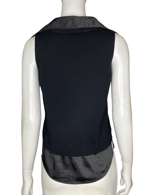Blusa J. Society New York de Algodón Cuello v Satinado Negro - Talla S