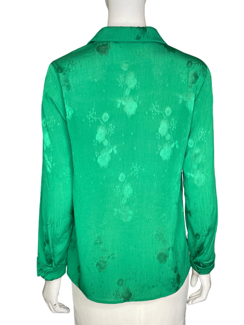 Blusa Zara Manga larga Satinado Verde - Talla XS
