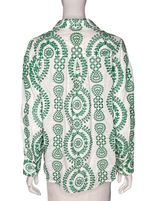 Blusa Skies Are Blue de Algodón Manga larga Troquelado Verde - Talla S