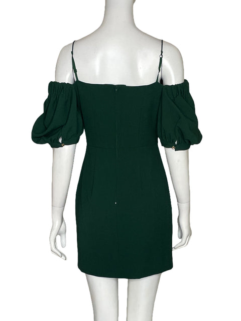 Vestido Keepsake Abullonado Mini Verde - Talla XS