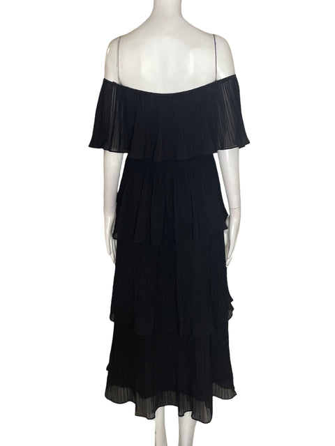 Vestido Just Me Ruchas Outshoulder Negro - Talla S