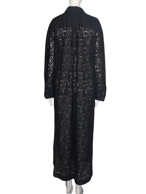 Vestido Zara Troquelado Tejido Negro - Talla L