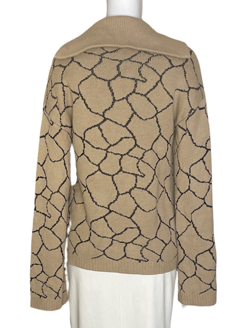 Chaqueta Donna Karan de Algodón Manga larga Cuello v Beige - Talla S