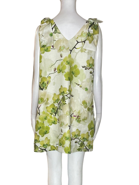 Vestido San Malo de Lino Nudos Midi Verde - Talla L