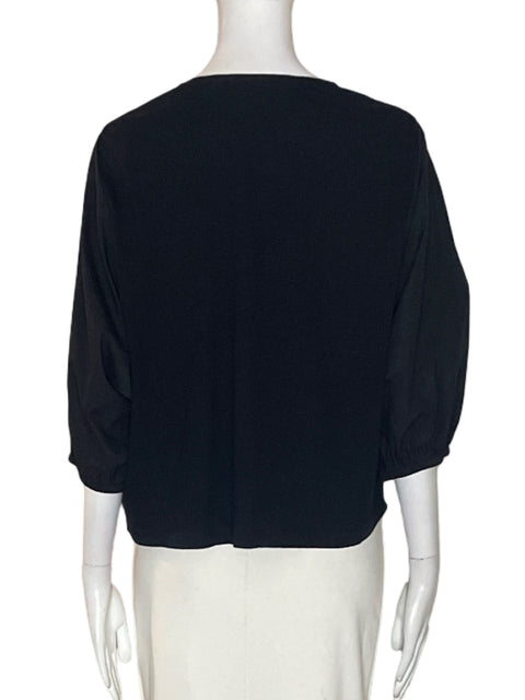 Blusa Bimba Y Lola Bordado Cuello v Negro - Talla M