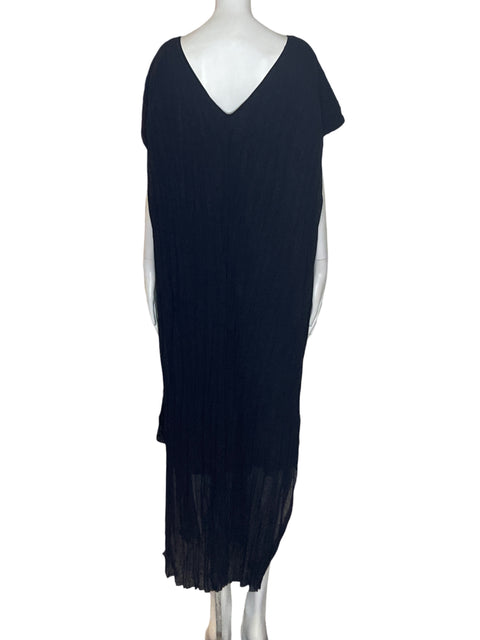Vestido Tesoro Tps Liso Cuello v Negro - Talla U