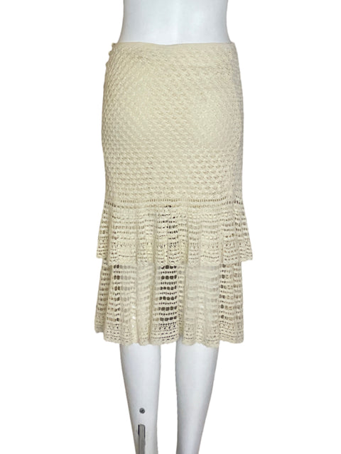 Falda Ralph Lauren de Algodón Tejido Ruchas Beige - Talla XS