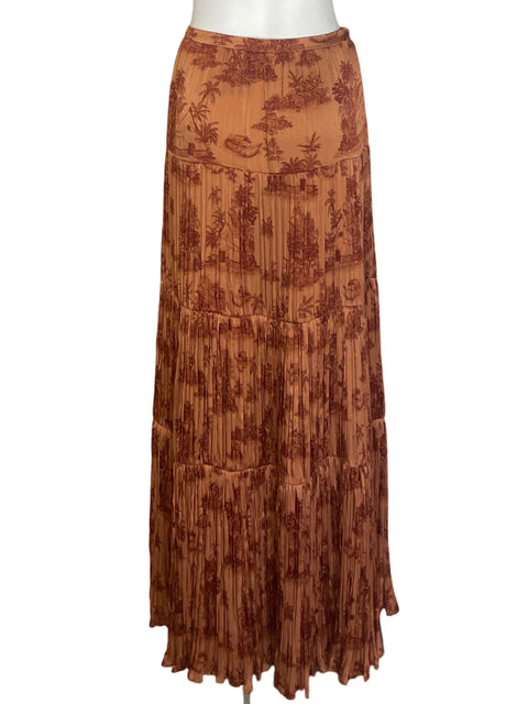 Falda Johanna Ortiz Estampado Maxi Marrón - Talla S
