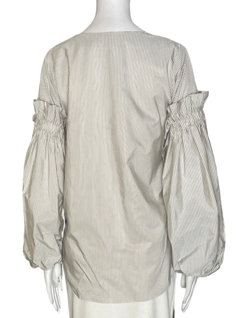 Blusa Silvia Tcherassi Abullonado Rayas Azul - Talla M